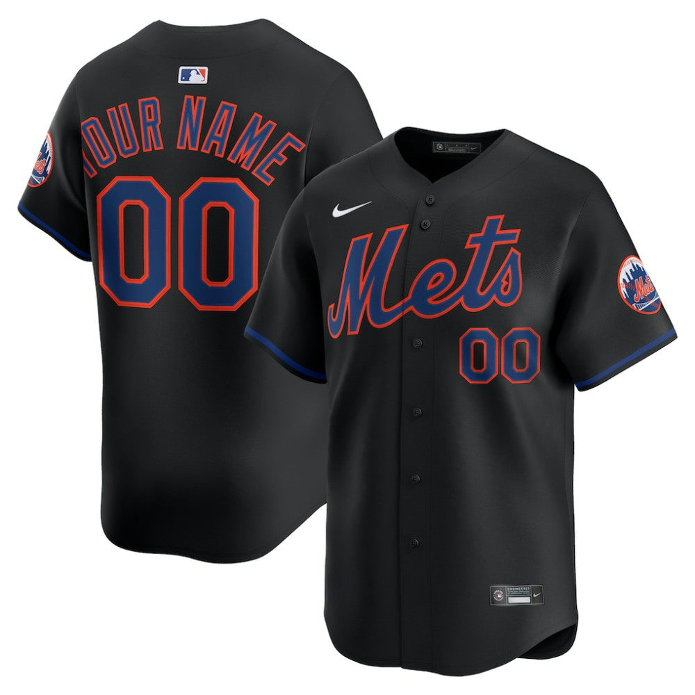 New York Mets Alternate Limited Custom Jersey - Black