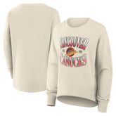 Vancouver Canucks Fanatics Women's Oversized Vintage Slice Pullover Sweatshirt Cream