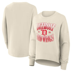 Detroit Red Wings Fanatics Women's Oversized Vintage Slice Pullover Sweatshirt Cream