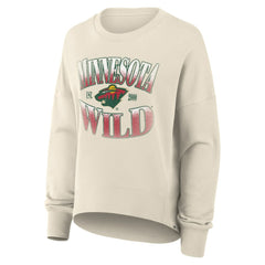 Minnesota Wild Fanatics Women's Oversized Slice Pullover Sweatshirt Cream