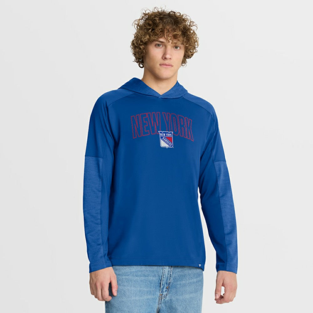 New York Rangers Fanatics Penalty Shot Long Sleeve Hoodie T-Shirt Blue