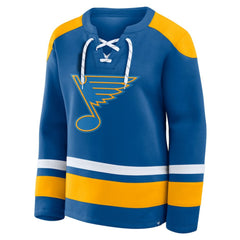 St. Louis Blues Fanatics Women's Icing Long Sleeve Lace Up Sweatshirt Blue