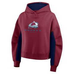 Colorado Avalanche Fanatics Women's Back Check Boxy Hoodie Burgundy