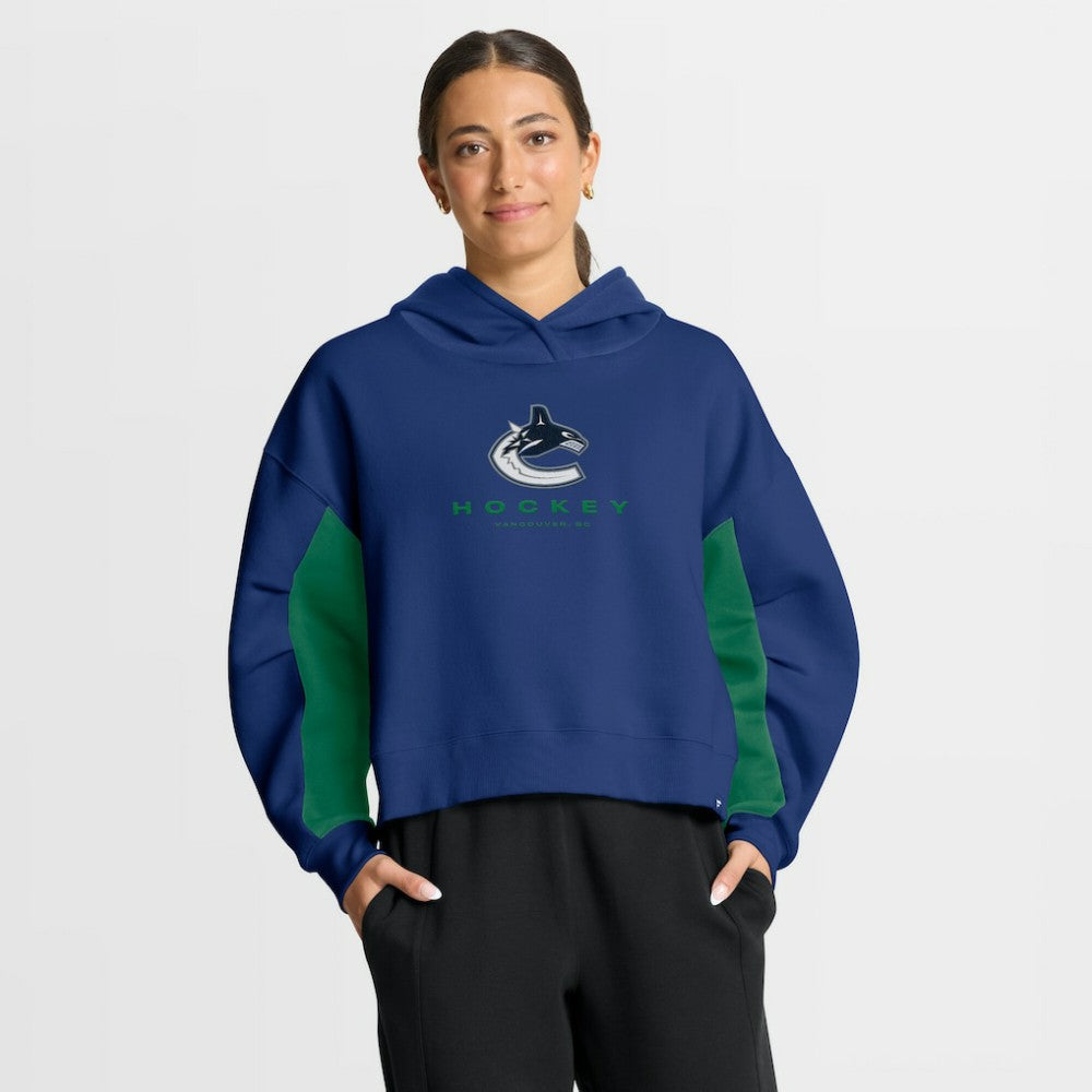 Vancouver Canucks Fanatics Women's Back Check Boxy Hoodie Blue