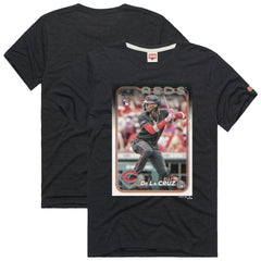 Elly De La Cruz Cincinnati Reds Homage 2024 Topps Baseball Card Player Tri-Blend T-Shirt Charcoal