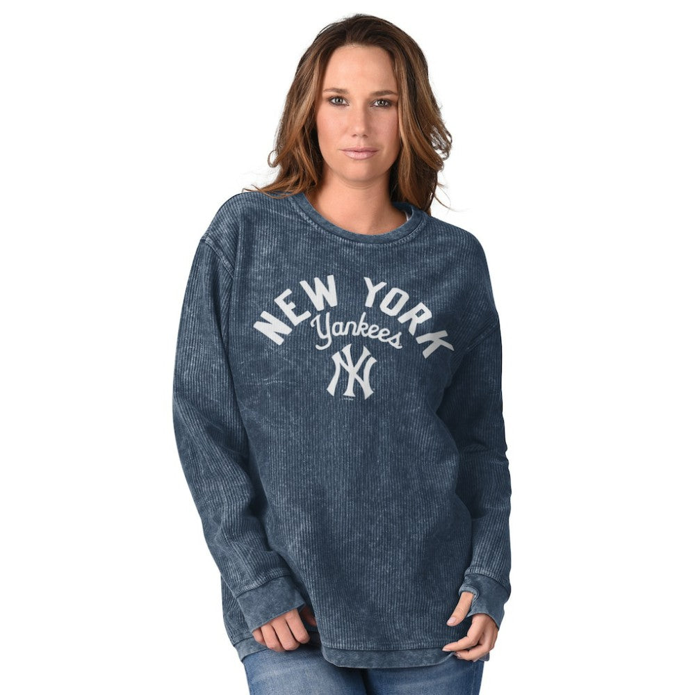 New York Yankees G-III 4Her by Carl Banks Women's Comfy Cord Pullover Sweatshirt Navy