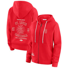 St. Louis Cardinals WEAR by Erin Andrews Women's Vintage Full-Zip Raglan Hoodie Red