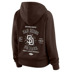 San Diego Padres WEAR by Erin Andrews Women's Vintage Full-Zip Raglan Hoodie Brown