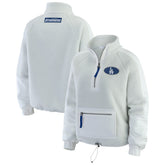 Los Angeles Dodgers WEAR by Erin Andrews Women's Polar Fleece Quarter-Zip Jacket Gray