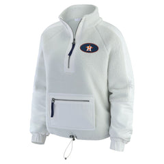 Houston Astros WEAR by Erin Andrews Women's Polar Fleece Quarter-Zip Jacket Gray