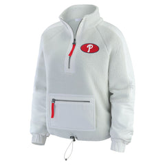 Philadelphia Phillies WEAR by Erin Andrews Women's Polar Fleece Quarter-Zip Jacket Gray