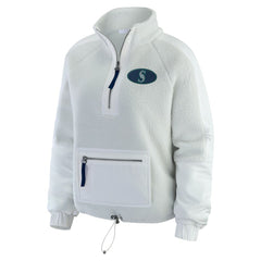 Seattle Mariners WEAR by Erin Andrews Women's Polar Fleece Quarter-Zip Jacket Gray