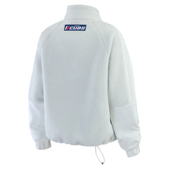 Chicago Cubs WEAR by Erin Andrews Women's Polar Fleece Quarter-Zip Jacket Gray