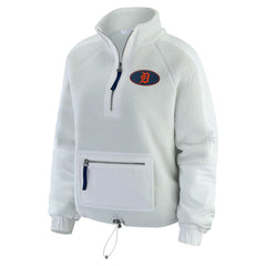 Detroit Tigers WEAR by Erin Andrews Women's Polar Fleece Quarter-Zip Jacket Gray