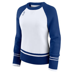Chicago Cubs WEAR by Erin Andrews Women's Colorblock Raglan Sweater White