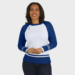 Chicago Cubs WEAR by Erin Andrews Women's Colorblock Raglan Sweater White