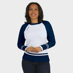New York Yankees WEAR by Erin Andrews Women's Colorblock Raglan Sweater White