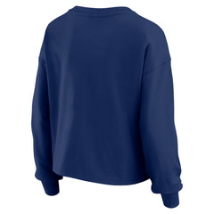 Boston Red Sox WEAR by Erin Andrews Women's Heavy Rugby Jersey Cropped Long Sleeve T-Shirt & Shorts Lounge Set Navy