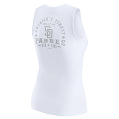 San Diego Padres WEAR by Erin Andrews Women's Rib-Knit Henley Tank Top White