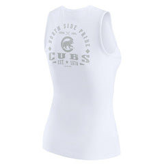 Chicago Cubs WEAR by Erin Andrews Women's Rib-Knit Henley Tank Top White