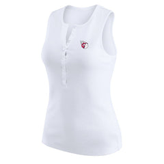 Cleveland Guardians WEAR by Erin Andrews Women's Rib-Knit Henley Tank Top White