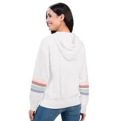 Philadelphia Phillies G-III 4Her by Carl Banks Women's Naamah Sleeve Stripe Fleece Full-Zip Hoodie White