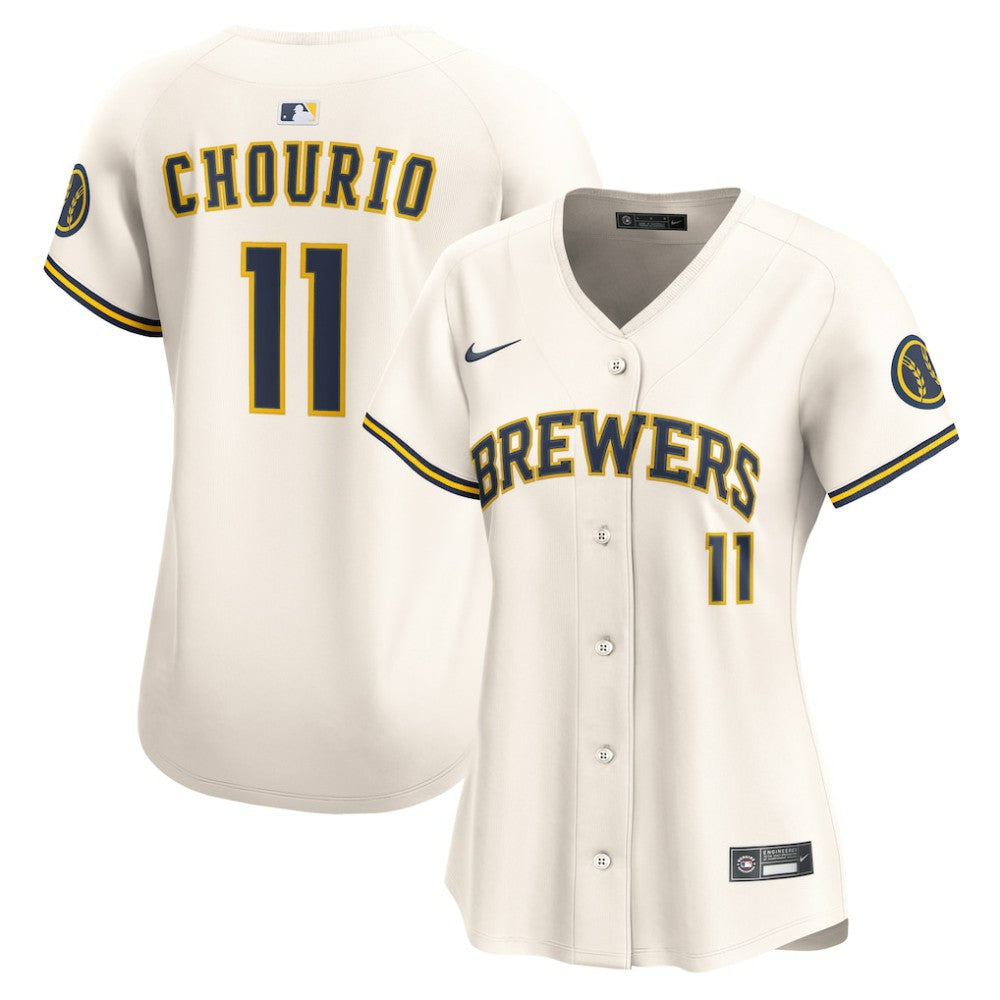 Jackson Chourio Milwaukee Brewers Women's Home Limited Player Jersey - Cream