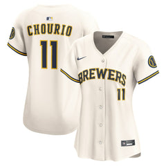 Jackson Chourio Milwaukee Brewers Women's Home Limited Player Jersey - Cream