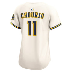 Jackson Chourio Milwaukee Brewers Women's Home Limited Player Jersey - Cream