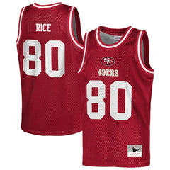 Jerry Rice San Francisco 49ers Youth Retired Player NFL Basketball Fashion Jersey - Scarlet outlet