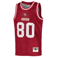 Jerry Rice San Francisco 49ers Youth Retired Player NFL Basketball Fashion Jersey - Scarlet outlet