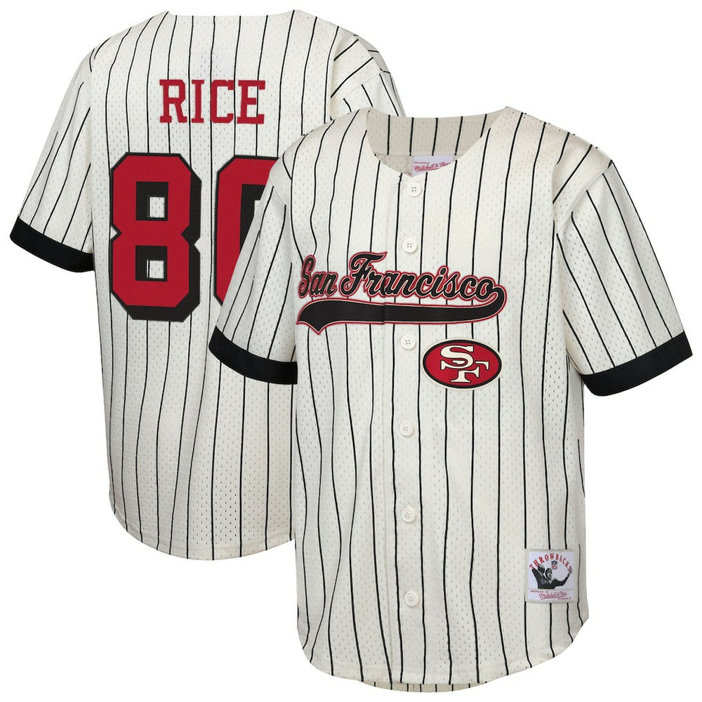 Jerry Rice San Francisco 49ers Youth Retired Player Name & Number Baseball Jersey - Cream outlet