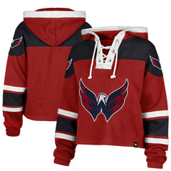 Washington Capitals '47 Women's Cropped Lacer Hoodie Red