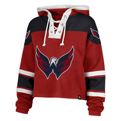 Washington Capitals '47 Women's Cropped Lacer Hoodie Red