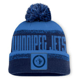 Winnipeg Jets Fanatics Fundamentals Thrive Cuffed Knit Hat with Pom Navy/Blue