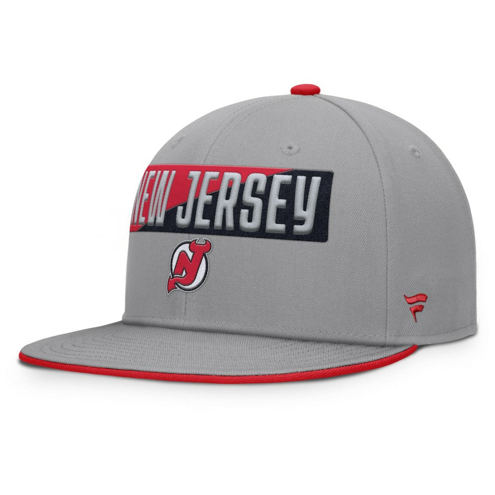 New Jersey Devils Fanatics Fundamentals Duo Split Logo Snapback Hat Gray