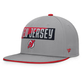 New Jersey Devils Fanatics Fundamentals Duo Split Logo Snapback Hat Gray