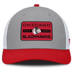 Chicago Blackhawks Fanatics Fundamental Adapt Trucker Adjustable Hat Gray/Red