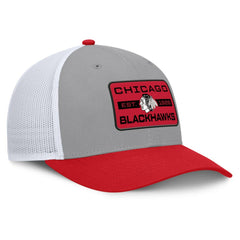 Chicago Blackhawks Fanatics Fundamental Adapt Trucker Adjustable Hat Gray/Red
