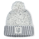 Vegas Golden Knights Fanatics Women's Fundamental Mist Cuffed Knit Hat with Pom White/Gray