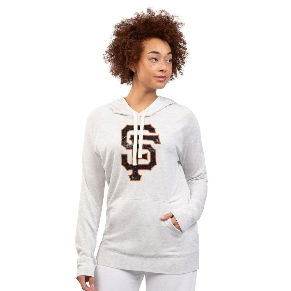 San Francisco Giants G-III 4Her by Carl Banks Women's Pregame Pullover Hoodie Oatmeal