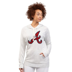 Atlanta Braves G-III 4Her by Carl Banks Women's Pregame Pullover Hoodie Oatmeal