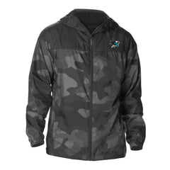 San Jose Sharks Columbia Camo Flash Challenger Omni-Shade Full-Zip Hoodie Windbreaker Black