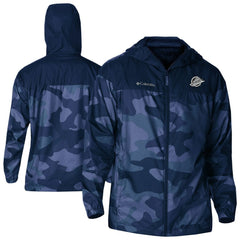 Vancouver Canucks Columbia Camo Flash Challenger Omni-Shade Full-Zip Hoodie Windbreaker Navy