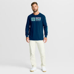Seattle Kraken Fanatics Goal Crease Legacy Long Sleeve T-Shirt Navy