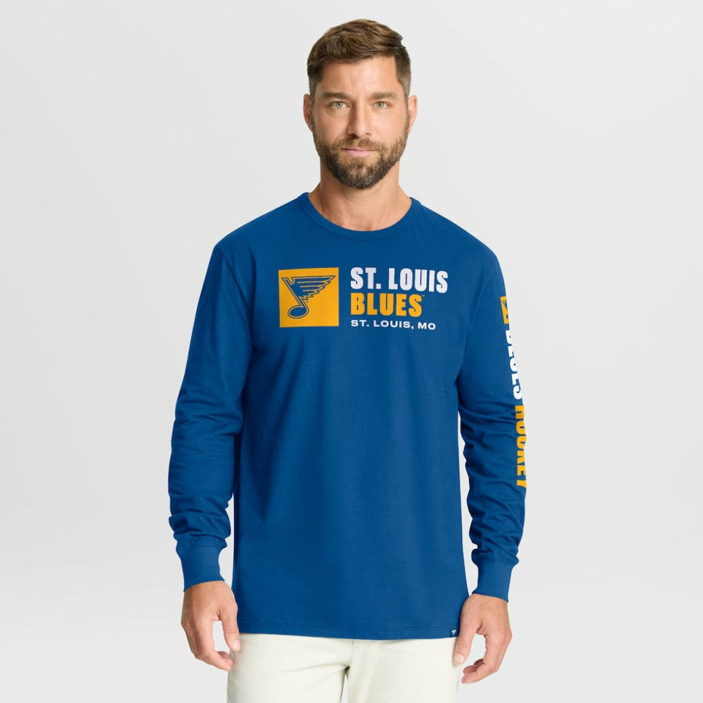 St. Louis Blues Fanatics Goal Crease Legacy Long Sleeve T-Shirt Blue
