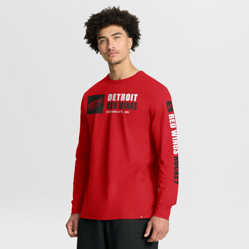 Detroit Red Wings Fanatics Goal Crease Legacy Long Sleeve T-Shirt Red