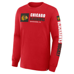 Chicago Blackhawks Fanatics Goal Crease Legacy Long Sleeve T-Shirt Red