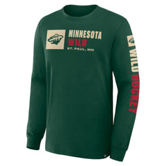 Minnesota Wild Fanatics Goal Crease Legacy Long Sleeve T-Shirt Green