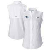 Utah Mammoth Columbia Women's Tamiami Omni-Shade Sleeveless Button-Up Shirt White